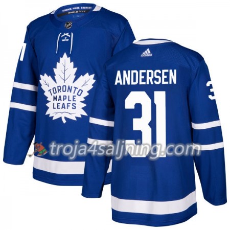 Toronto Maple Leafs tröja FRoterik Andersen 31 Adidas 2017-2018 Blå Authentic - NHL Tröjor Herr
